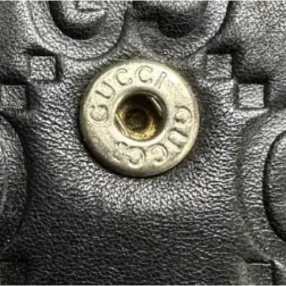 Gucci Black Leather Authentic Gucci GG Pattern Folding Wallet W/Dustbag - Picture 9 of 11